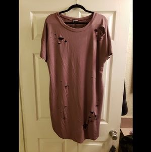 SALE NWT Fashion Nova Distressed T-Shirt Dress (3x)